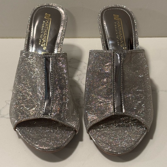 Silver Glitter Women's Heels - Picture 3 of 9